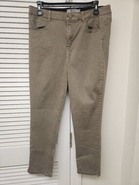 Wit & Wisdom Womens Crop Khaki Green size 10 32x26